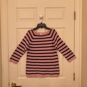 J Crewcuts girls pink and navy blue striped cotton top - size 14